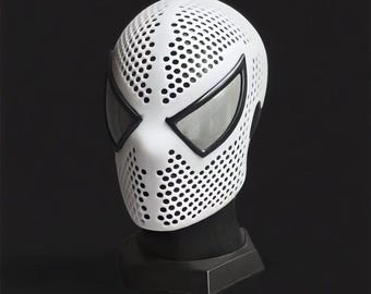 ブラックスパイダーマンマスク、フェイスシェルレンズ付きトビー