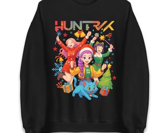 Huntrix K Pop Demon Hunters Christmas Sweatshirt, Cute Kawaii