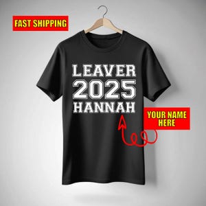 Class of 2025 Leavers T-Shirt, Personalised Name & Year, Custom Graduation Tee for Kids, School Leavers Shirt, Personalised Name Tee
