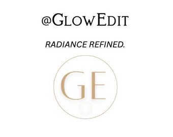 Kit de marca Glow Edit: Plantilla minimalista y elegante de Canva, fuentes de lujo, paleta de colores neutros, moodboard y kit de marca editable.
