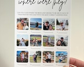 Bridal Shower Game, Where Were They Photo Cards, Couples Activity