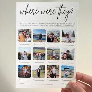 Bridal Shower Game, Where Were They Photo Cards, Couples Activity