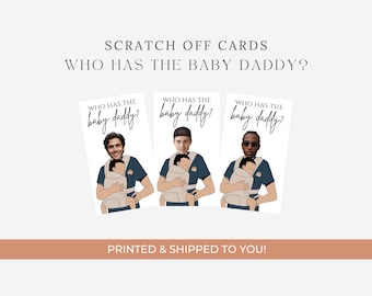 Baby Shower Scratch Off Game: Who Has The Baby Daddy? Custom Photo