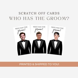 Who Has The Groom?, Scratch Off Game, Bridal Shower Game, Printed, Bridal Shower Scratch Off, Bachelorette, Groom Scratch Off cards, Wedding