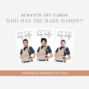 Baby Shower Scratch Off Game: Who Has The Baby Daddy? Custom Celebrities Photo