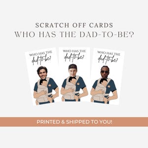 Custom Baby Shower Scratch Off Game: Who Has The Dad-To-Be, Customized Photo Game