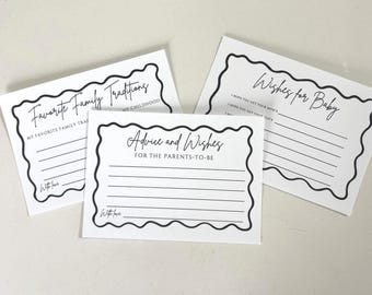 Baby Shower Game Card Set: Advice, Wishes, Traditions (Printed)