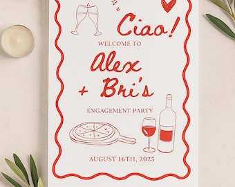 Das ist Amore - Verlobungsfeier Willkommensschild: Italienisches Thema (Digital Template)