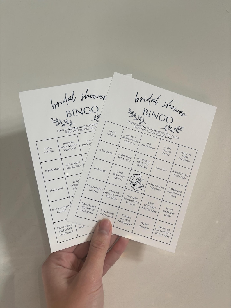 Find the Guest Bridal Shower Bingo Game: Printed Cards image 1