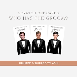 Printed Who Has The Groom?, Scratch Off Game, Bridal Shower Game, Bridal Shower Scratch Off, Bachelorette, Groom Scratch Off Cards, Wedding