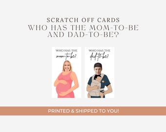 Jeu à gratter pour baby shower : qui a le papa et la maman ?