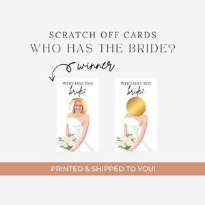 Who Has The Bride?, Bridal Shower Scratch Off Game, Printed, Bachelorette Game, Custom Celebrities, Wedding