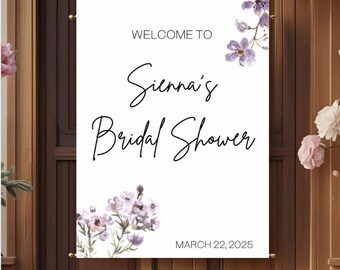 Wildflower Bridal Shower Welcome Sign Template: Editable Floral Design