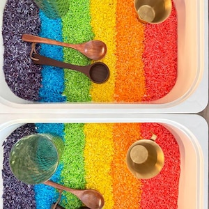 Rainbow rice sensory kit