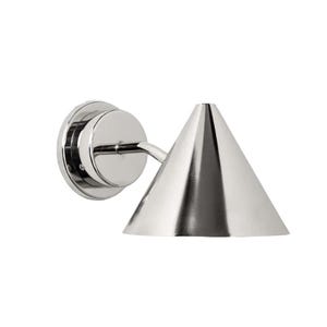 Polished Nickel Brass Wall Sconces: Modern Cone Shade, UL Listed
