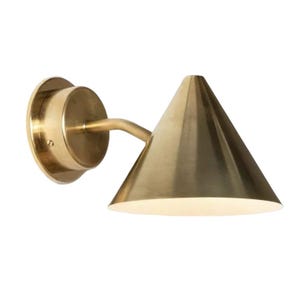 Gold Brass Cone Wall Sconces - Modern Indoor/Outdoor Lighting - UL Listed