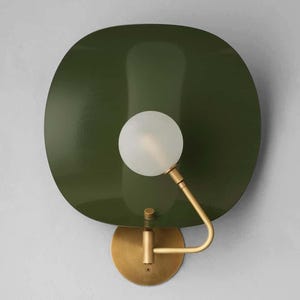 Modern Brass Wall Sconce Light  | Mid‑Century Minimalist Wall Lamp with Glass Globe Shade Luxury visual Bedroom, Living Room, 100% Brass