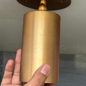 Mid Century Brass Cylinder Spotlight: Adjustable Flush Mount Ceiling Light