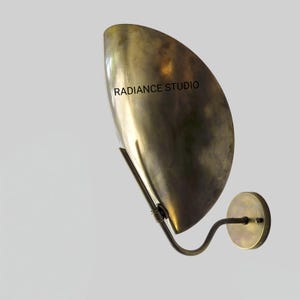 Handmade Brass Wall Sconce – Vintage Sculptural Light Fixture – Mid Century Modern Adjustable Wall Lamp