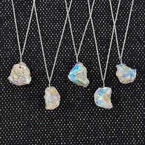 Natural Rough Opal Pendant Necklace, Raw Opal Crystal Jewelry, Uncut Untreated Opal Stone, Handmade Silver Chain, Chain Free, Gift for her image 6