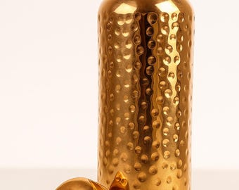 Hammered Copper Water Bottle: Ayurvedic Health & Wellness, 1 Liter