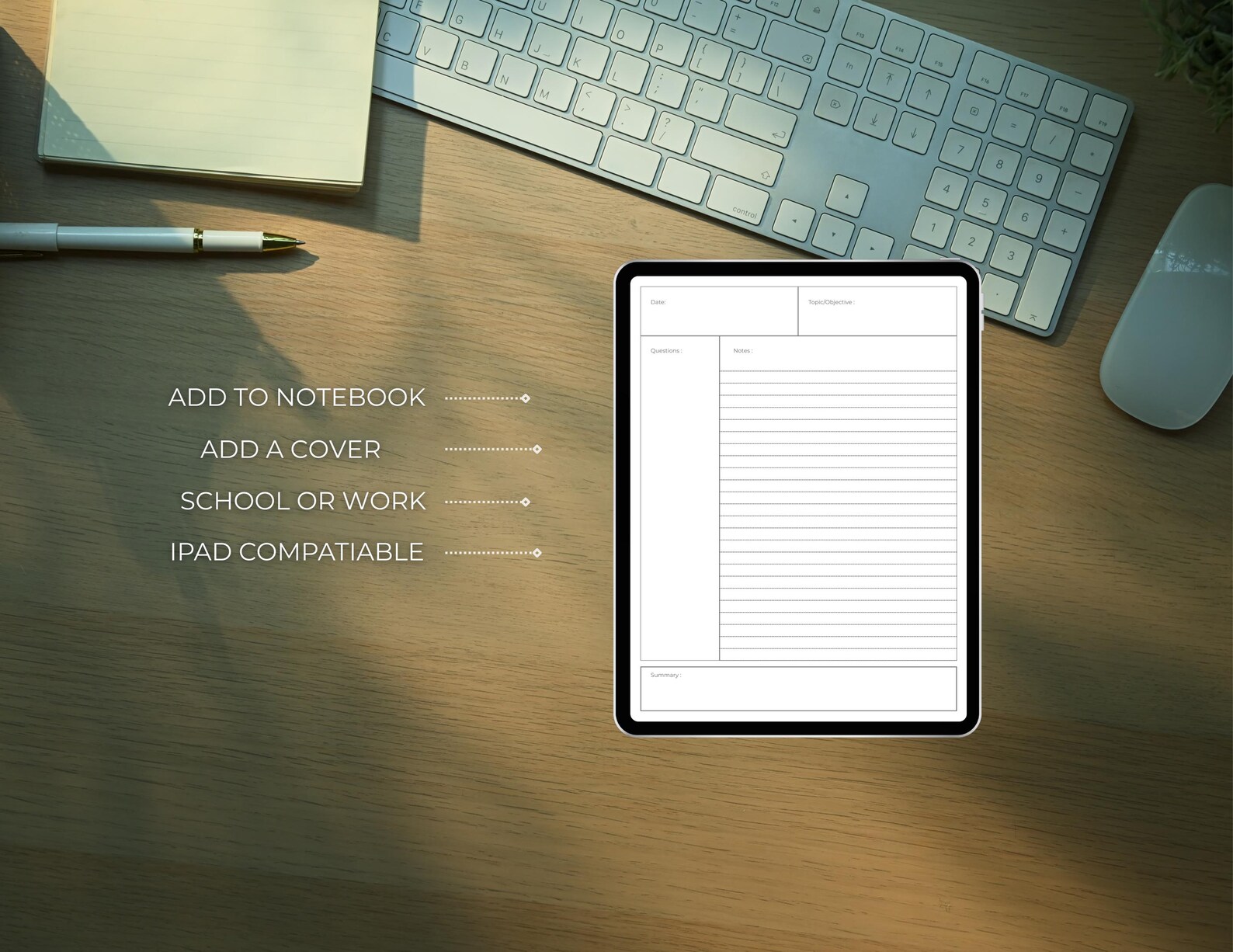 Digital Notetaking Template, Goodnotes and Notability, Simple, School ...