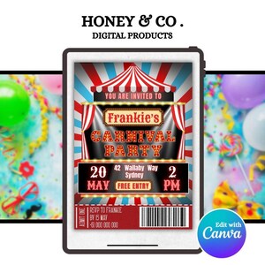 Karneval 2.0 Einladungsvorlage (Digitaler Download)