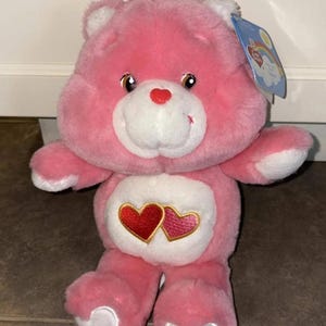 1980 Carlton Cards Care Bears Love A Lot Orsetto Peluche Rosa