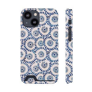 Custodia per telefono con motivo floreale a mosaico chic e porta carte, elegante custodia per cellulare, regalo perfetto per lei, accessorio tecnologico moderno, protezione per telefono alla moda.