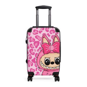 Labubu キュートなデザインの旅行用スーツケース、子供用荷物、パーソナライズされた荷物、スタイリッシュな機内持ち込み手荷物、誕生日プレゼント、ホリデー旅行