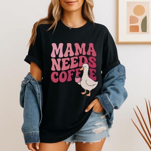 Coffee Mom Shirt Funny Mom Life Tee Gift for Mom Tee Cute Morning Graphic T-Shirt for Women Gift for Her bild 7
