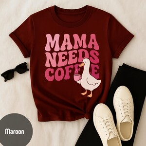 Coffee Mom Shirt Funny Mom Life Tee Gift for Mom Tee Cute Morning Graphic T-Shirt for Women Gift for Her bild 2