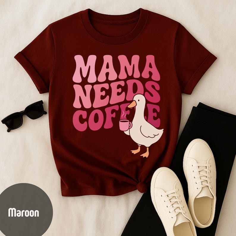 Coffee Mom Shirt Funny Mom Life Tee Gift for Mom Tee Cute Morning Graphic T-Shirt for Women Gift for Her bild 2
