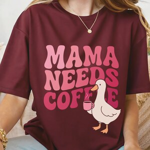 Coffee Mom Shirt Funny Mom Life Tee Gift for Mom Tee Cute Morning Graphic T-Shirt for Women Gift for Her