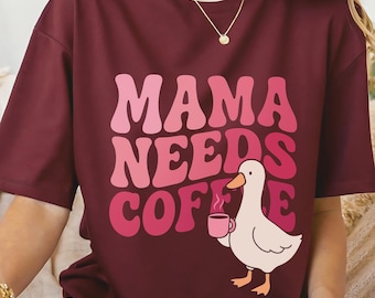 Coffee Mom Shirt Funny Mom Life Tee Gift for Mom Tee Cute Morning Graphic T-Shirt for Women Gift for Her