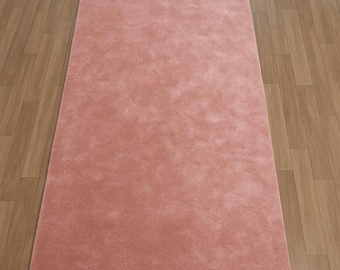 Handmade Art Silk Viscose Rug: Soft Solid Color, Beige Blue Yellow Pink Terracotta