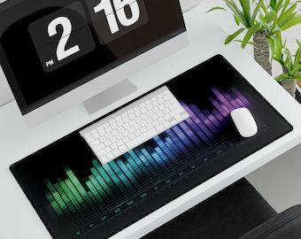 Old School Graphic Equalizer Desk Mat | Retro Audio Wave Desk Mats