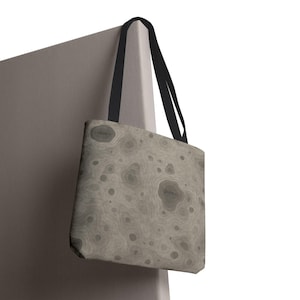 Bolsa de mano con diseño topográfico lunar, ecológica, ideal para amantes de la naturaleza, ideal para senderismo o viajes, elegante y funcional.