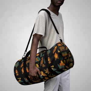 Wildlife Seesack, Abenteuer-Reise-Ausrüstung mit Wanderkarte Design, Wandern Wochenende Tasche, Camp Duffel