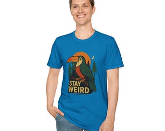 Camiseta "Stay Weird", camiseta gráfica divertida, camiseta peculiar, regalo único, ropa hipster, top genial