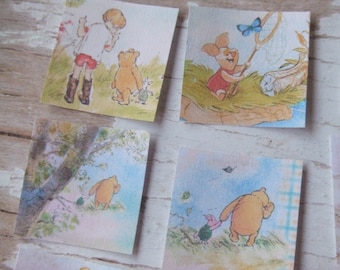 Winnie the Pooh paper squares - Scrap paper pieces - stamps - Winnie the Pooh Embellishments - decorative paper - scrapbooking 2 inches