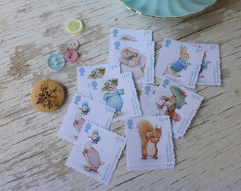 Beatrix Potter stamps - white background - Peter Rabbit paper stamps - Scrap paper pieces - paper stamps - Peter Rabbit - Embellishments