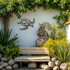 Suspension murale en métal en forme de tortue de mer, décoration d&#39;art mural sur le thème de la plage, décoration d&#39;intérieur d&#39;inspiration côtière pour le salon ou l&#39;espace intérieur, cadeau pour elle