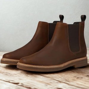Mens Chelsea Boots Genuine Leather Dress Boots for Men Classic Stylish Casual Slip On Ankle Boot for Men Clarkdale Style Men’s Chelsea Boots