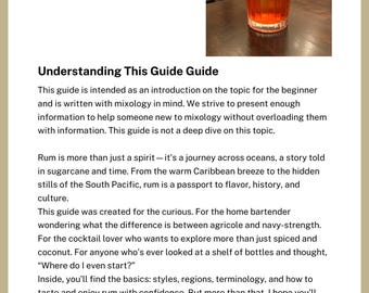 Rum Beginner's Guide PDF: Styles, History & Cocktails (Digital Download)