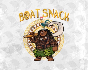 Moana Maui Boat Snack PNG: Digital Download for Sublimation