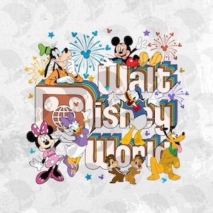 Retro Walt Magical World png, Mickey And Friends png, Magic Kingdom, Mickey Magical Castle World png, Mickey and Friends Digital Download