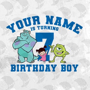 Birthday Boy Monster Png Custom, Custom Personalized Monsters Png, Funny University Design Png, Logo Birthday Png, Custom Name Age Png