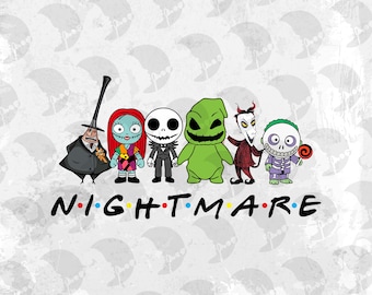 Alptraum vor Weihnachten PNG: Gruseliges Halloween-Patchwork (Digitaler Download