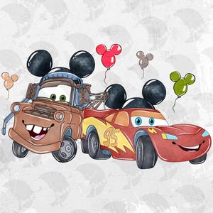 Lightning McQueen Birthday Png, Mater Cars Birthday Png, Family Birthday Png, Cars McQueen Birthday Family Png, Pixa Birthday Boy Png